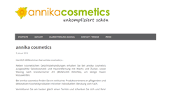 Desktop Screenshot of annika-cosmetics.com